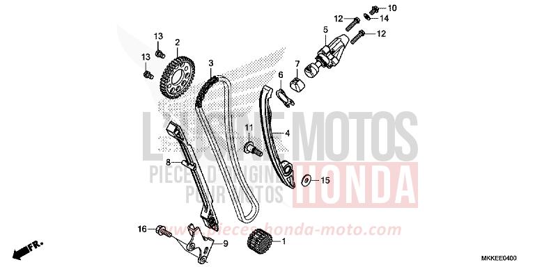 NOCKENWELLENKETTE/SPANNVORRICHTUNG von Africa Twin DEGITAL SILVER METALLIC (NHA30D) von 2019